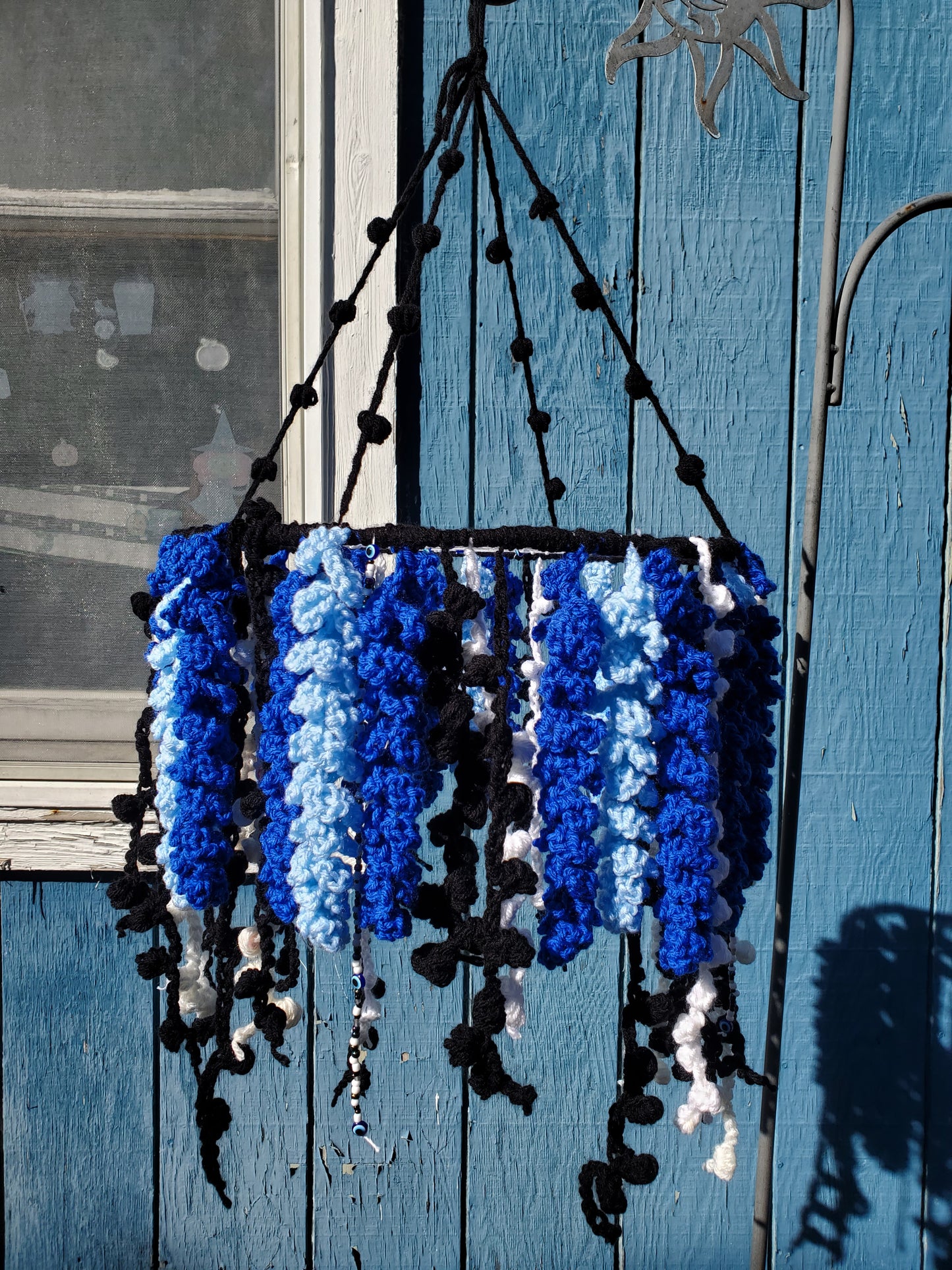 Crochet Evil Eye Hanging Wisteria Dream