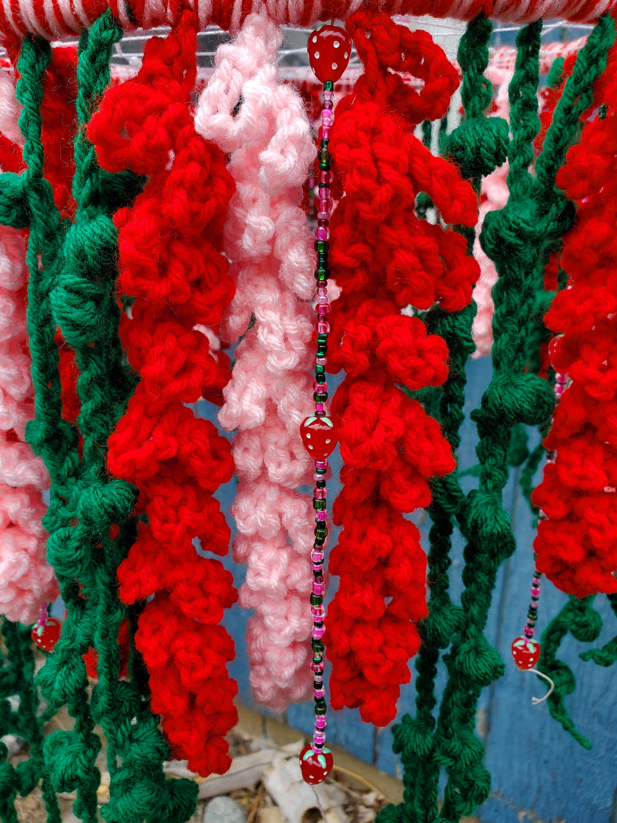 Crochet Strawberry Hanging Wisteria Dream
