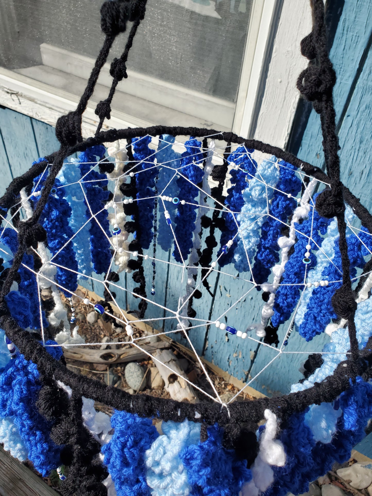 Crochet Evil Eye Hanging Wisteria Dream