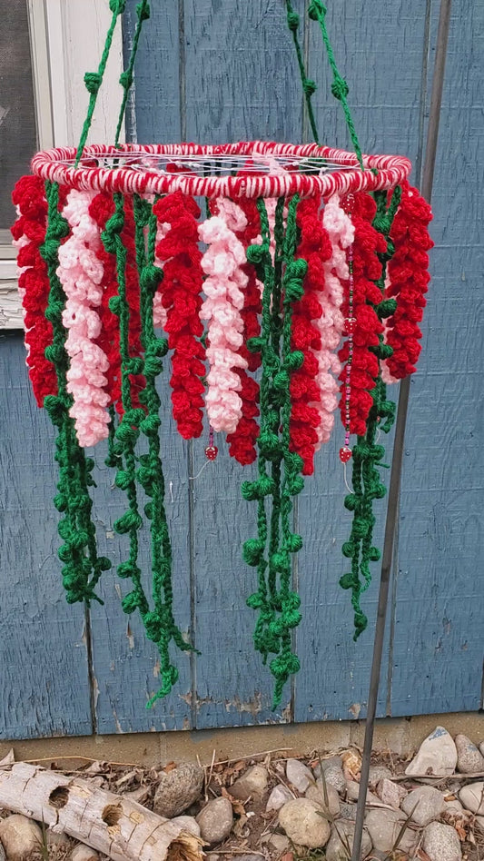 Crochet Strawberry Hanging Wisteria Dream