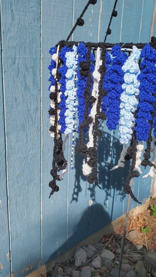 Crochet Evil Eye Hanging Wisteria Dream
