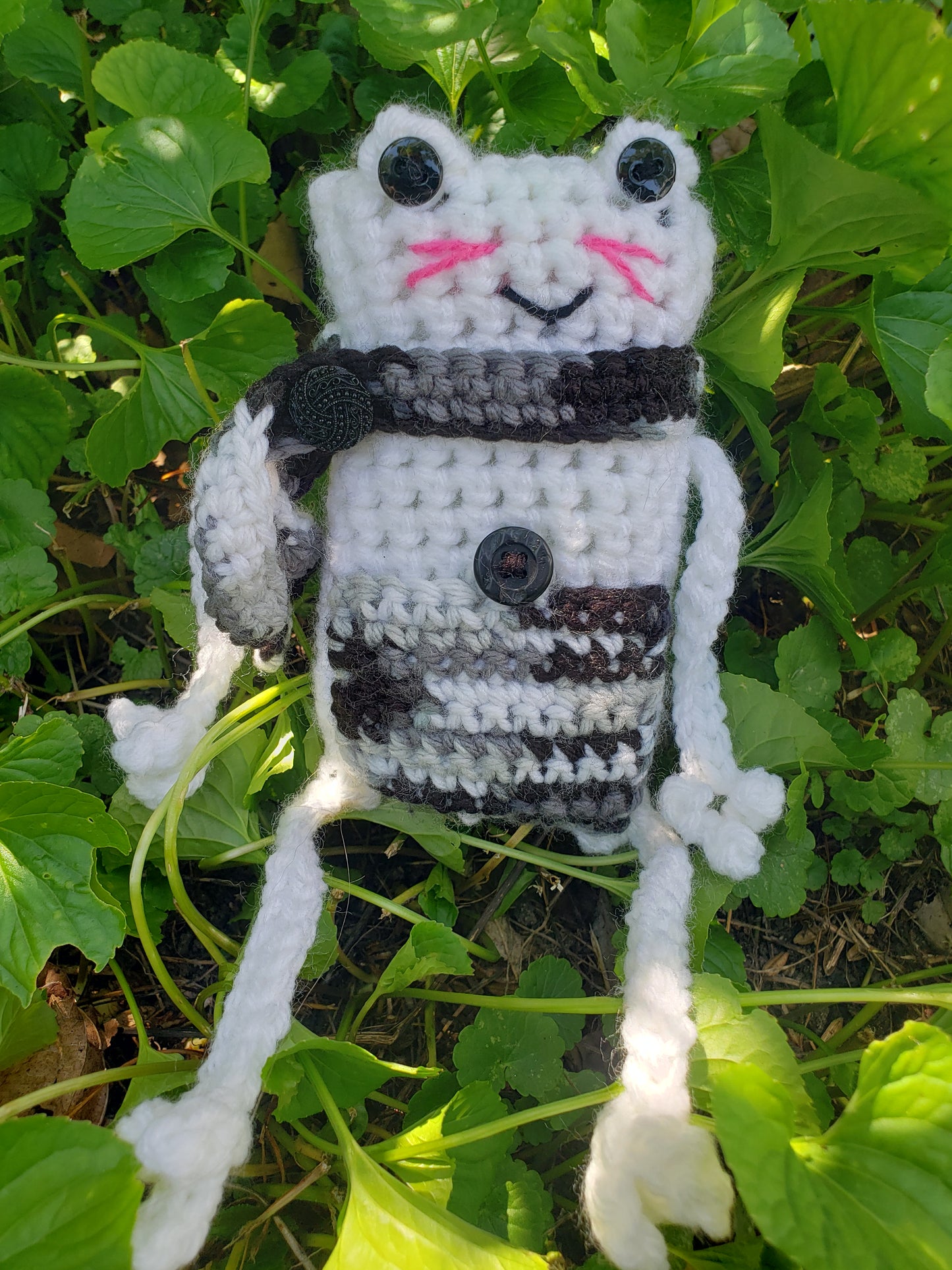Crochet Leggy Frog With Pocket and Scarf