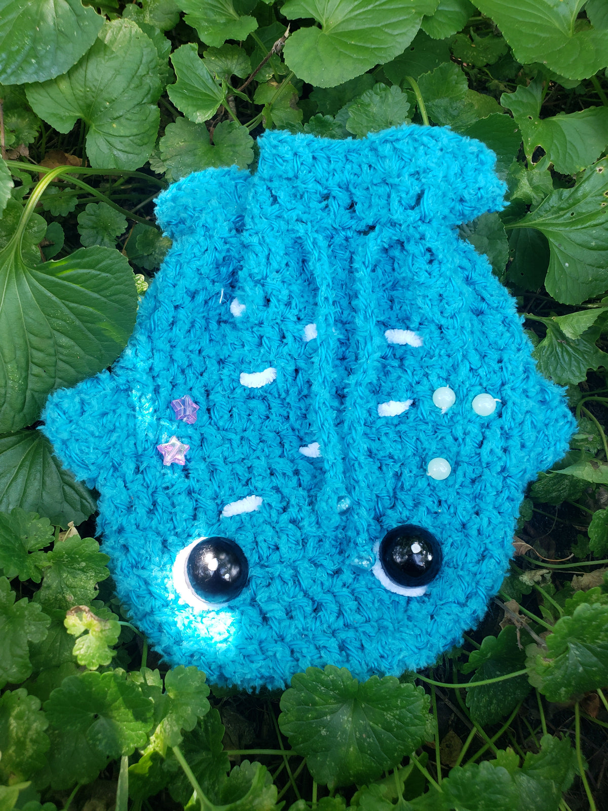 Crochet Whale Drawstring Bag