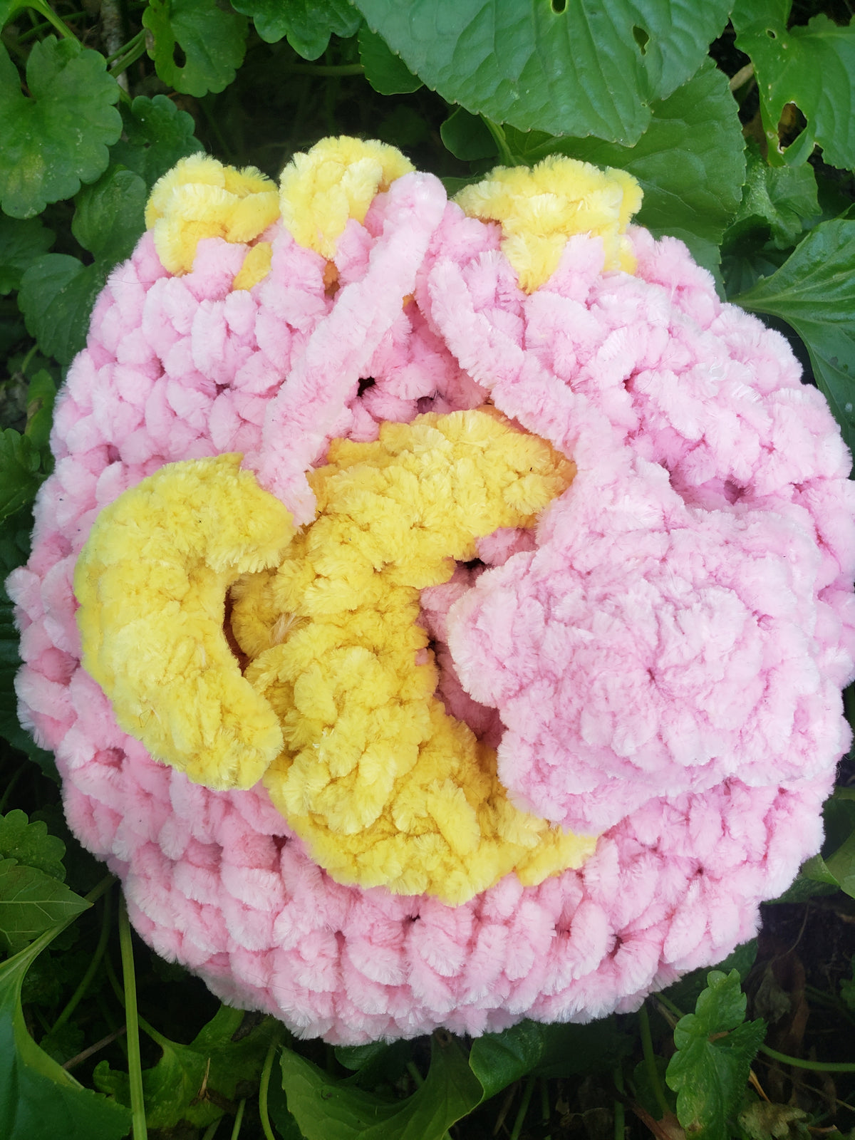 Crochet Plush Star and Moon Drawstring Pouch