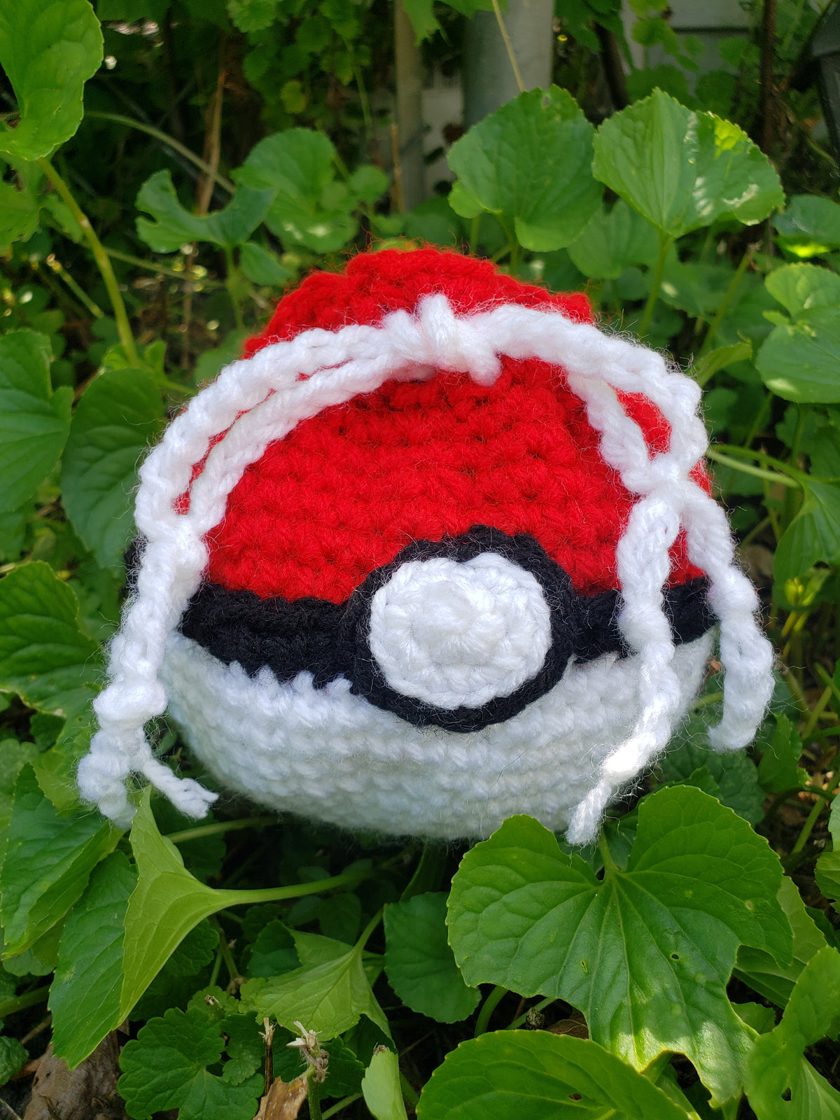 Crochet Pokeball Drawstring Bag and Tangela Plush